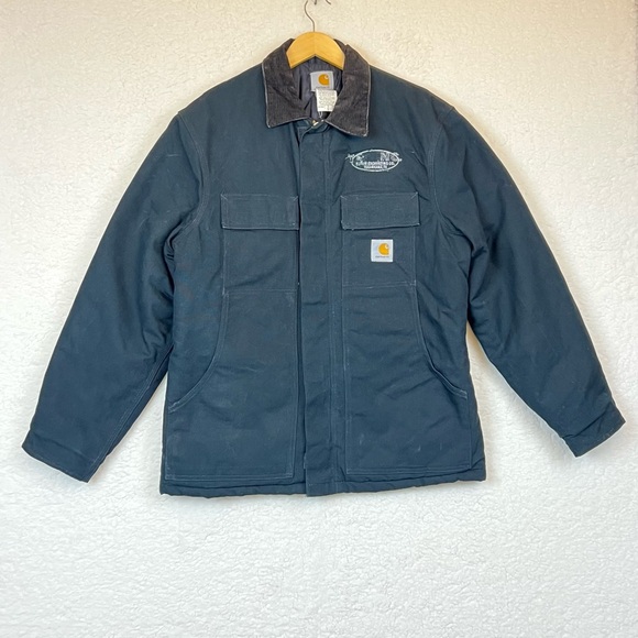 CarharttL (40) Mens 100% Cotton Quilt Lined Insulated Utility Jacket C03 BLK
